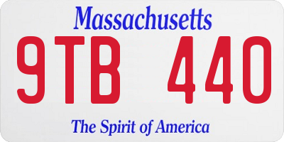 MA license plate 9TB440