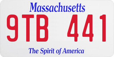 MA license plate 9TB441