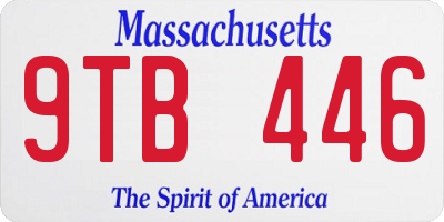 MA license plate 9TB446