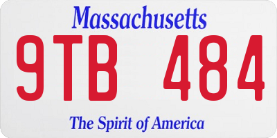 MA license plate 9TB484