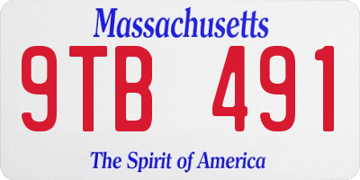 MA license plate 9TB491
