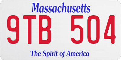 MA license plate 9TB504