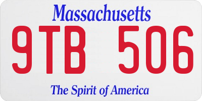 MA license plate 9TB506