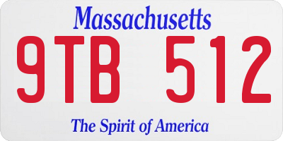 MA license plate 9TB512