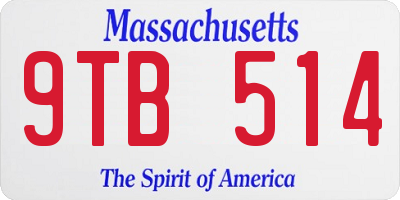 MA license plate 9TB514
