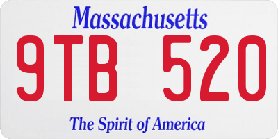 MA license plate 9TB520