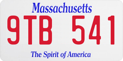 MA license plate 9TB541