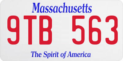 MA license plate 9TB563