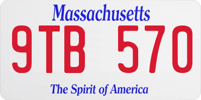 MA license plate 9TB570
