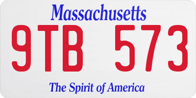 MA license plate 9TB573