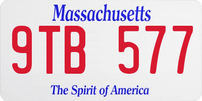 MA license plate 9TB577