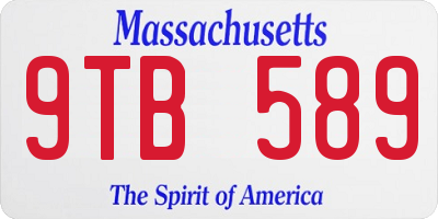 MA license plate 9TB589