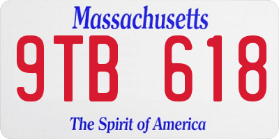 MA license plate 9TB618