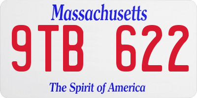 MA license plate 9TB622