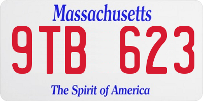 MA license plate 9TB623