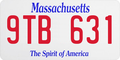 MA license plate 9TB631
