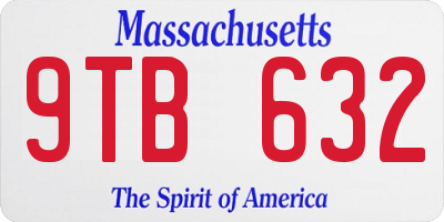 MA license plate 9TB632