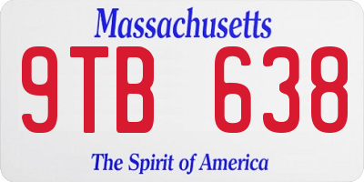 MA license plate 9TB638