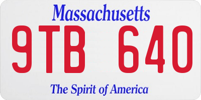 MA license plate 9TB640