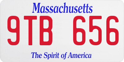 MA license plate 9TB656