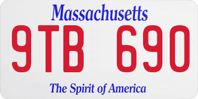 MA license plate 9TB690