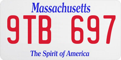 MA license plate 9TB697