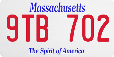 MA license plate 9TB702