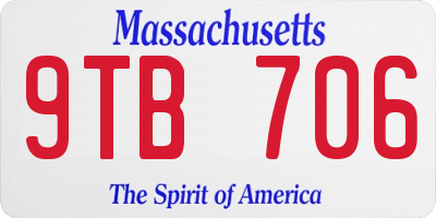 MA license plate 9TB706