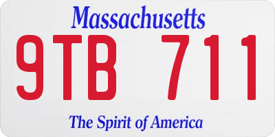 MA license plate 9TB711