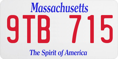 MA license plate 9TB715