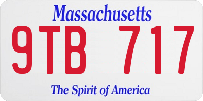 MA license plate 9TB717