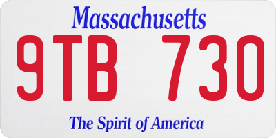 MA license plate 9TB730