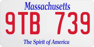 MA license plate 9TB739
