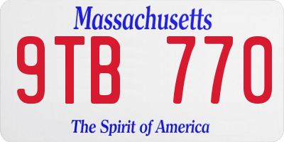 MA license plate 9TB770