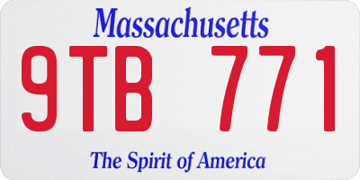 MA license plate 9TB771