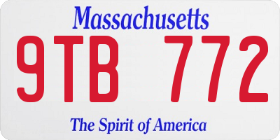 MA license plate 9TB772