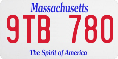 MA license plate 9TB780