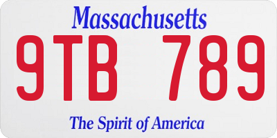 MA license plate 9TB789