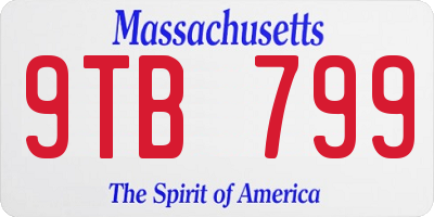 MA license plate 9TB799