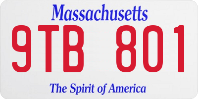 MA license plate 9TB801