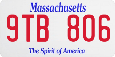 MA license plate 9TB806