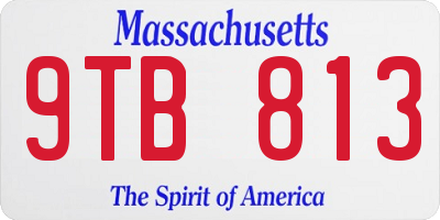 MA license plate 9TB813