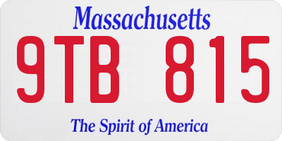 MA license plate 9TB815