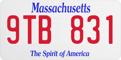 MA license plate 9TB831