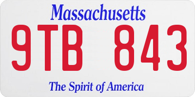 MA license plate 9TB843