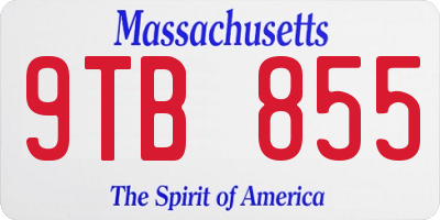 MA license plate 9TB855