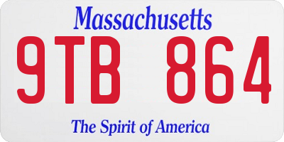 MA license plate 9TB864