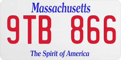 MA license plate 9TB866