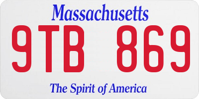 MA license plate 9TB869