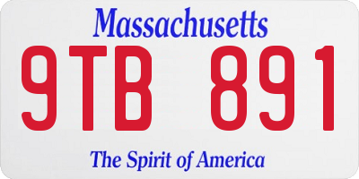MA license plate 9TB891